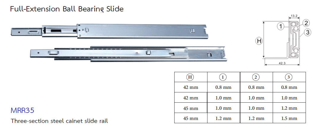 Full-Extension Ball Bearing Slide